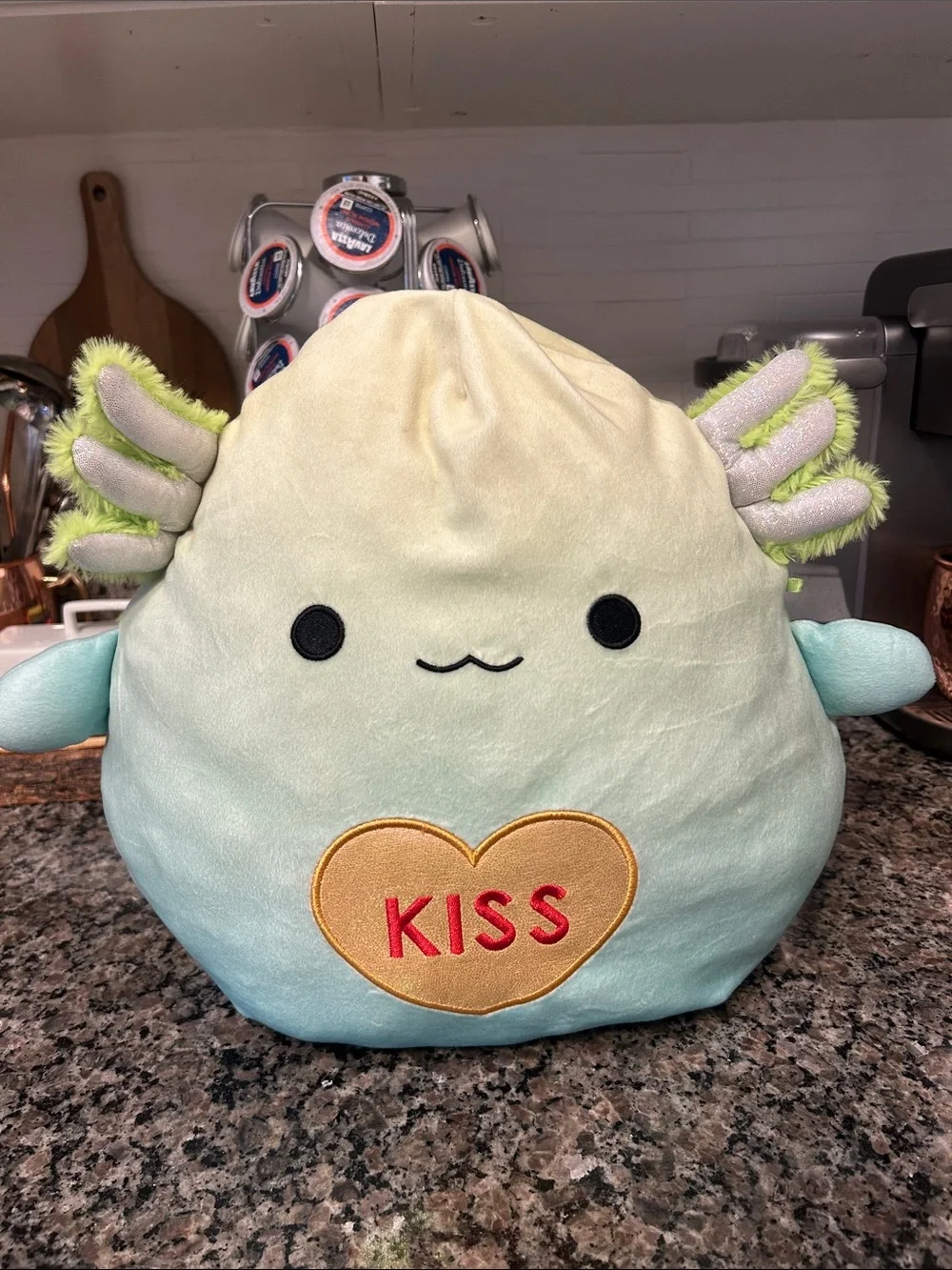 Squishmallows Mint Green to Aqua Kiss Heart Plush